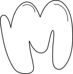 doodle alphabet lowercase m