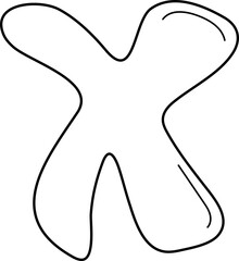 doodle alphabet lowercase x