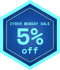 Cyber Monday Discount Sticker Tag - 5 Percent Discount
