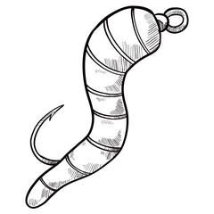 fishing hook handdrawn illustration