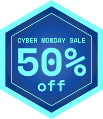 Cyber Monday Discount Sticker Tag - 50 Percent Discount