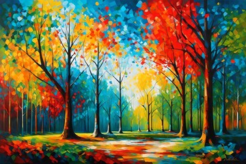 Painting of Trees Generated by AI  Technology