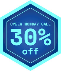 Cyber Monday Discount Sticker Tag - 30 Percent Discount