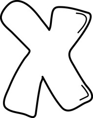 doodle alphabet symbol multiply