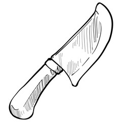 shoemaker tool knife handdrawn illustration