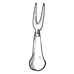 shoemaker tool thread cutter handdrawn illustration