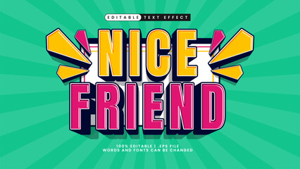 nice friend 3d text effect
