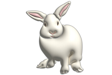 Fototapeta na wymiar rabbit on a white background