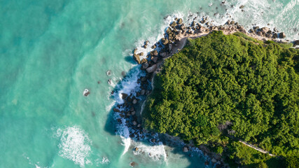 aerial view of caribbean beach
