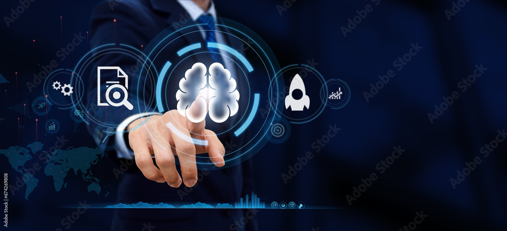 Poster navigating the future with business intelligence bi. advanced analytics and big data analysis.