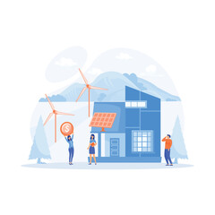 smart home. technology system with centralized control, modern house, flat vector modern illustration 