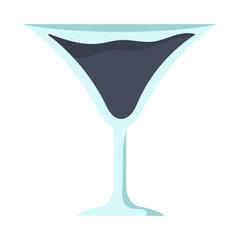Wine drinks illustration. Wine bottle and cocktail drink glass. Vector Illustration.
