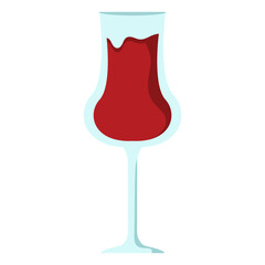 Wine drinks illustration. Wine bottle and cocktail drink glass. Vector Illustration.