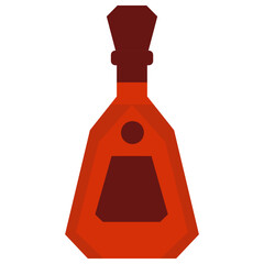 Wine drinks illustration. Wine bottle and cocktail drink glass. Vector Illustration.