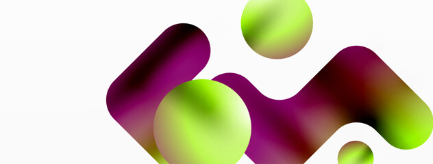 Serene Symmetry. Minimalist Lines and Circles Merge in a Tranquil Dance of Gradients, Shaping an Enchanting Abstract Backdrop of Elegance