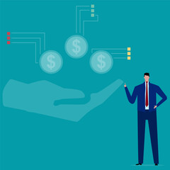 Investment asset allocation and balancing concept Businessman investors make pie charts to balance their portfolios to suit risk and return. © ABC-XYZ