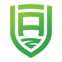 Green Shield Logo with A Letter