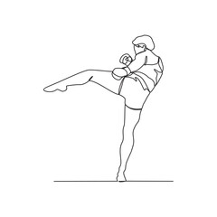 One continuous line drawing of mixed martial arts player vector illustration. mixed martial arts player illustration simple linear style concept vector. Fighting sport design for your business asset.