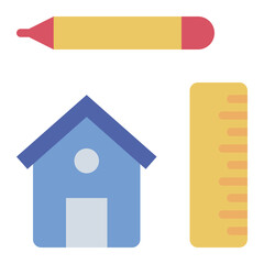 House Design colorful flat icon