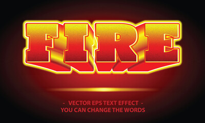 fire text with effect illustration