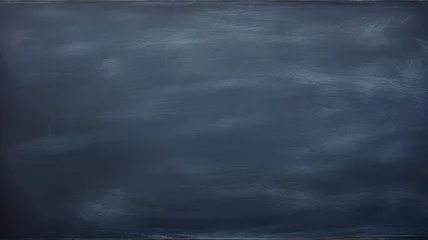 Tuinposter background blackboard , empty blank dark blue indigo, back to school with a copy of the space chalk board © kichigin19