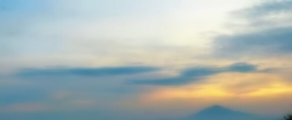 blur background of sunset among on the evening horizon