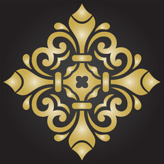 Elegant vintage vector ornament in classic style. Abstract traditional rhombus with oriental elements. Classic vintage pattern