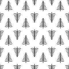Fototapeta premium Pine Tree seamless pattern background.