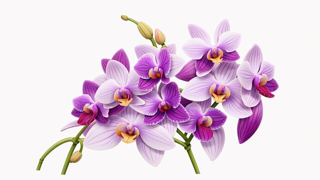 Colorful flowers floral Clipart, high quality resolution, beautiful flowers white background, AI generated images, jpg illustration. 


