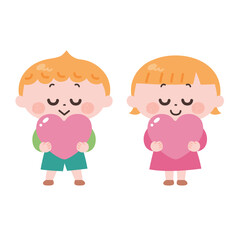 ハートを抱きしめる子供