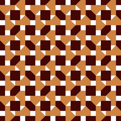 Seamless pattern with geometric motifs in 3 colors