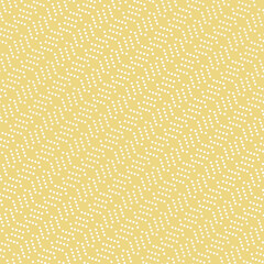 Geometric vector yellow and white pattern with dotted elements. Geometric modern ornament. Seamless abstract background