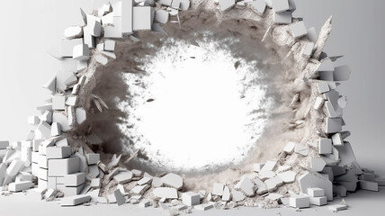 hole in the white wall, light from the hole abstract background, freedom, idea, discount.
