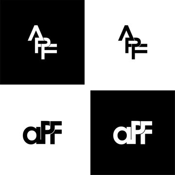 apf lettering initial monogram logo design set