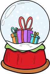 Crystal snowball deer sketch