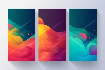 Modern abstract covers set. Cool gradient shapes composition.