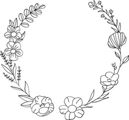 Fototapeta na wymiar Plant circle wreath illustration