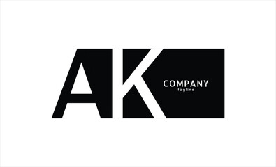 Vector logo with letters A and K abstract illustration.
