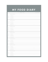 My food diary planner. Vector illustration. (Forest)
