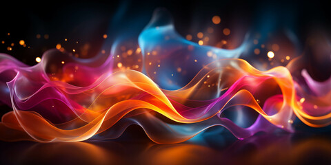 Vibrant color and particle-infused wallpaper, perfect for captivating visual storytelling on Adobe Stock Image. This dynamic wallpaper combines vivid hues with mesmerizing particles, offering versatil