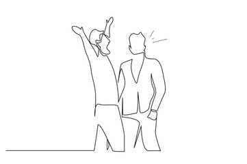 winner and loser people, joy and sadness together life line art design