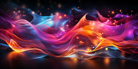 Vibrant color and particle-infused wallpaper, perfect for captivating visual storytelling on Adobe Stock Image. This dynamic wallpaper combines vivid hues with mesmerizing particles, offering versatil