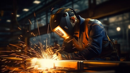 welding plasma cutting of metal, spark parts. - obrazy, fototapety, plakaty