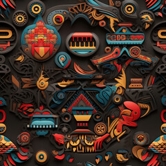 3d aztec logo Seamless Pattern