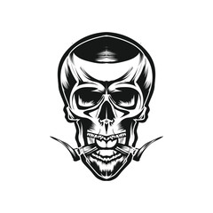 human skull vector design style