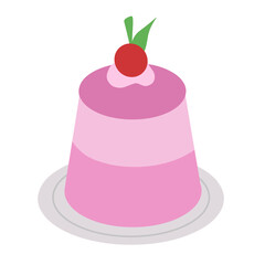 Strawberry pudding isolated