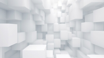 White color technology concept geometric square background. square 3d Modern Abstract white background design. Minimal geometric white light background abstract design.