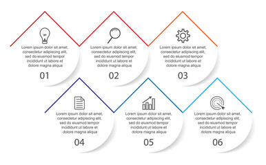 simple infographic design, 5 step infographics that are interconnected with icons, symbols, text combined with harmonious colors, good for your business presentation