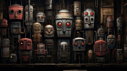 レトロなロボット,Generative AI AI画像