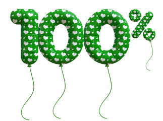 100 Percent Discount Sale Off Balloon Green Number   